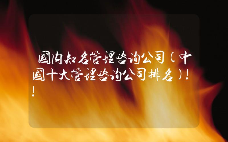 國(guó)內(nèi)知名管理咨詢(xún)公司(中國(guó)十大管理咨詢(xún)公司排名)